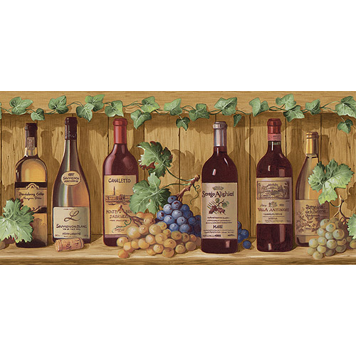 Wine Bottle Wallpaper Border Walmart