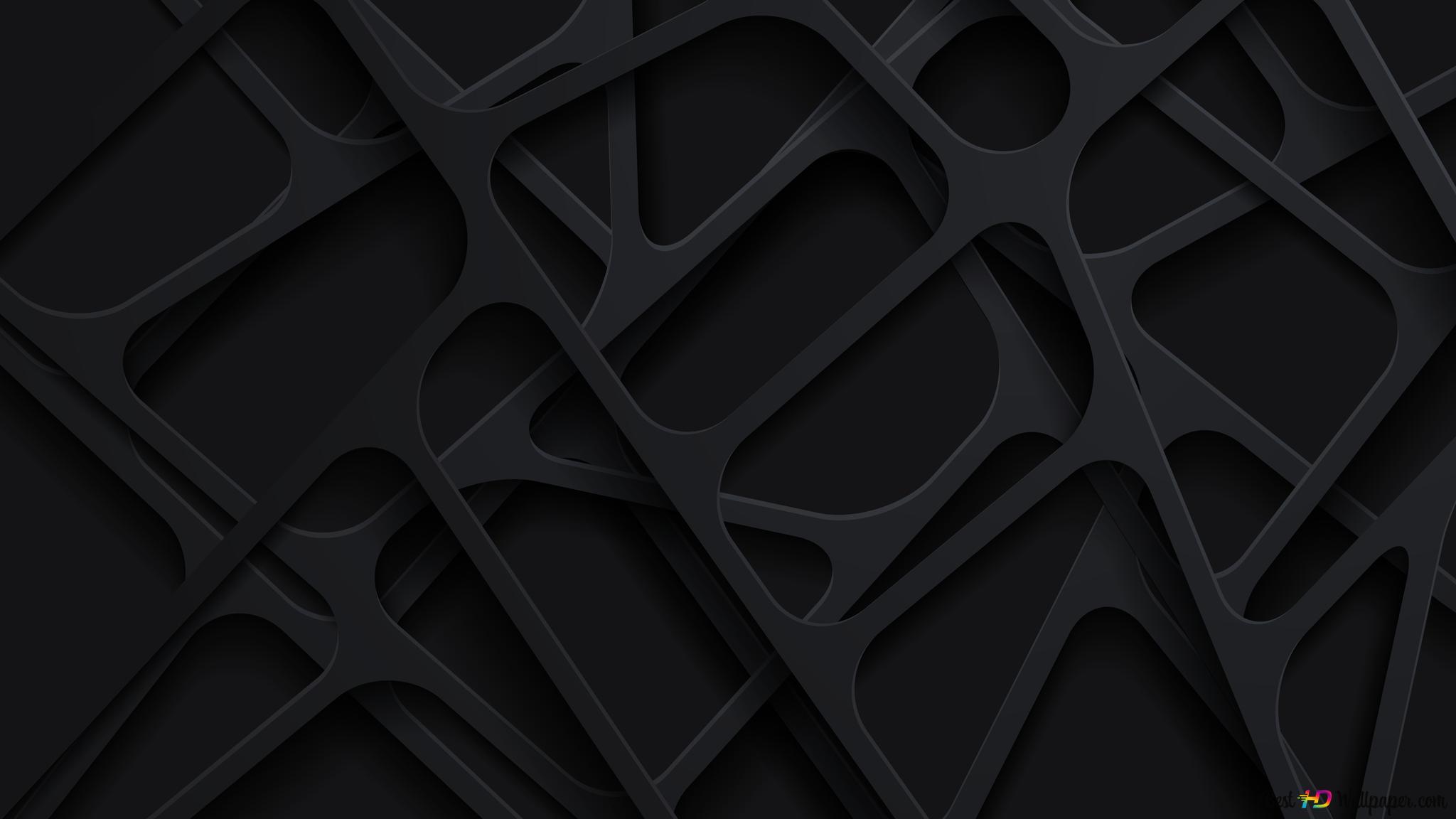 Abstract Shapes With Black Stripes 8k Wallpaper