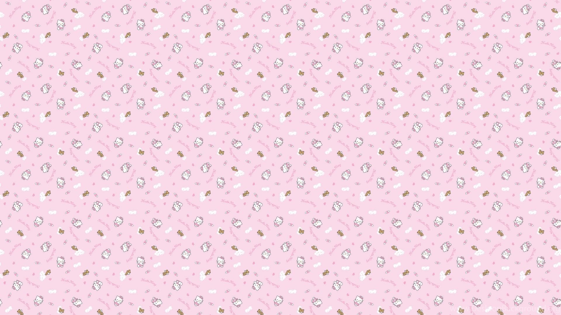 Background Pink Kitty Hello Puter Pixels Sanrio Widescreen