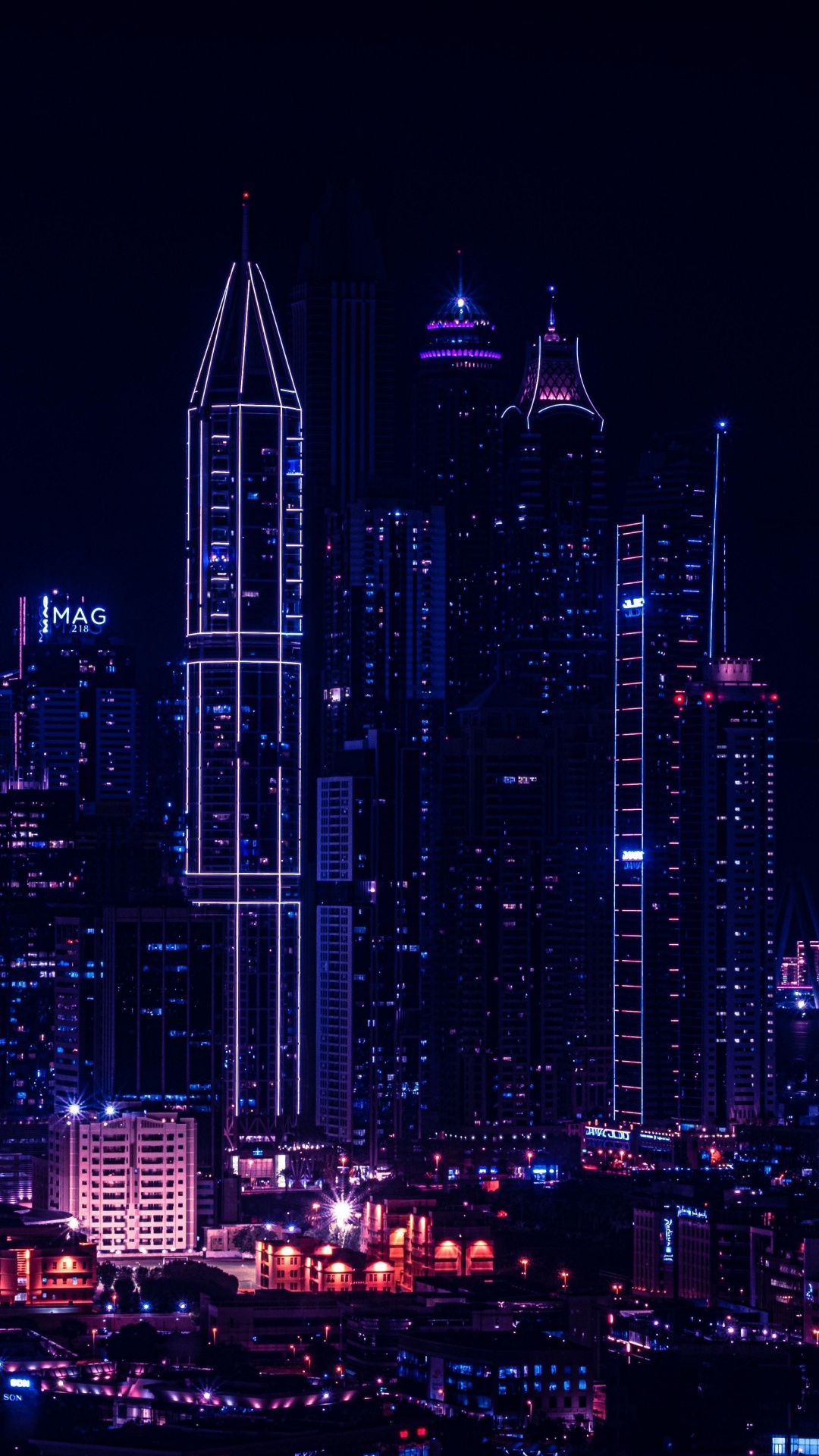 1080x1920 City night lights of buildings cityscape wallpaper