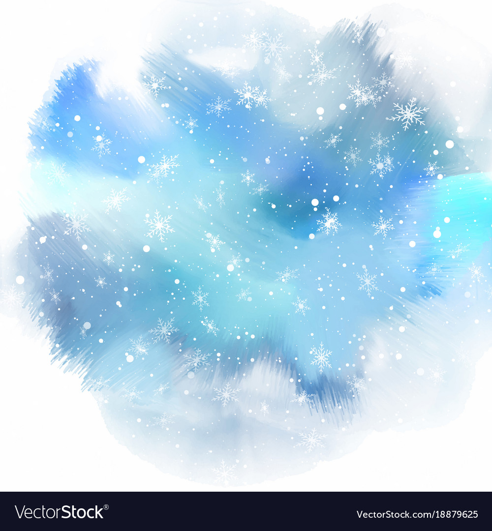 Snowflakes On Watercolour Background Royalty Vector
