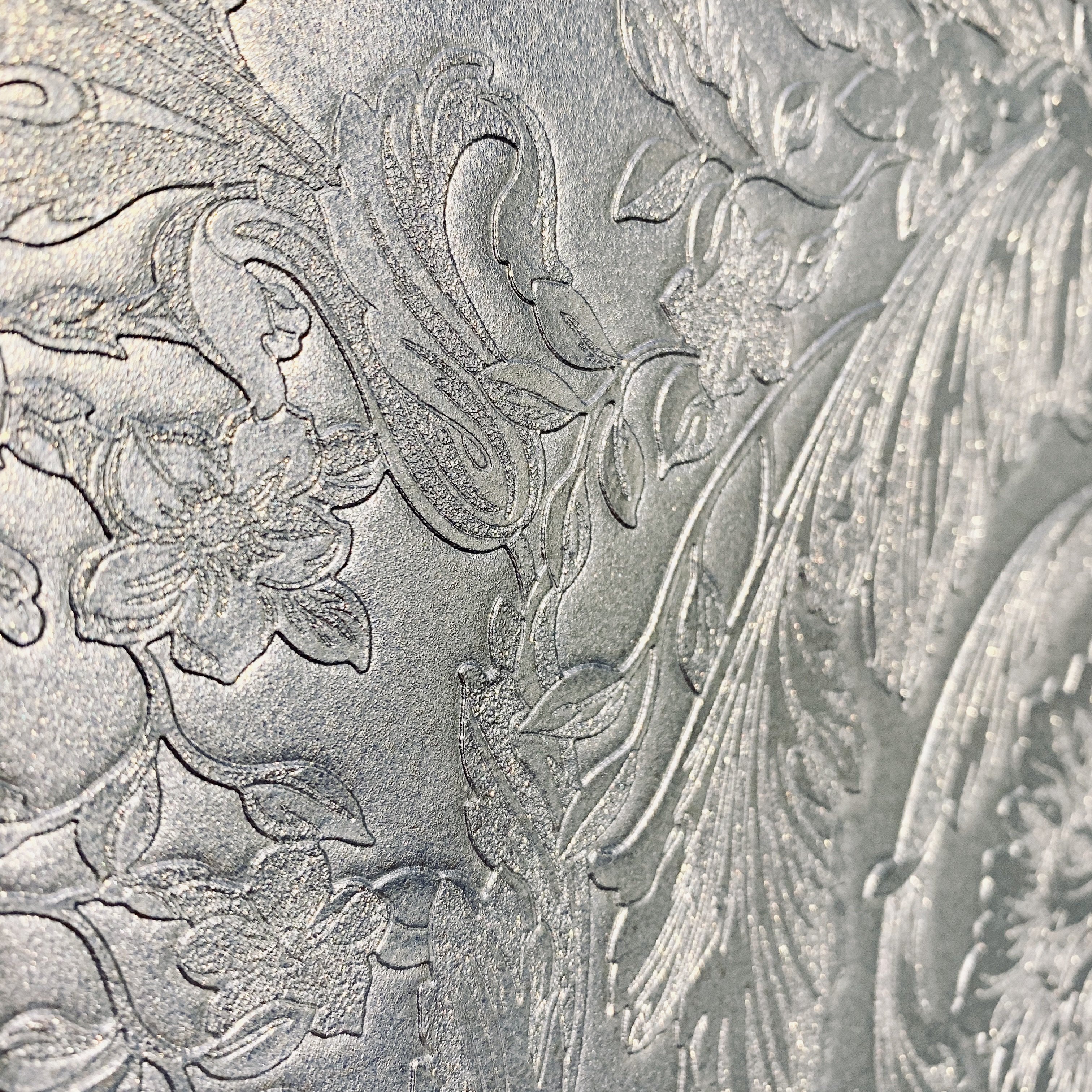 Versace Wallpaper Collection Barocco Metallic Silver