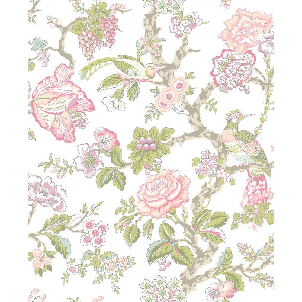 York Wallcoverings Waverly Classics Casa Blanca Rose Wallpaper