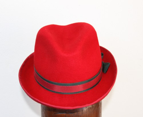Women S Hats Red Crushable Fedora Hat With Black Band