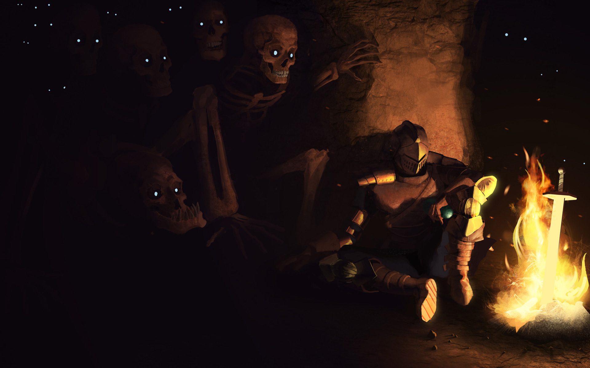 Dark Souls Bonfire Wallpaper Xbox Video Game