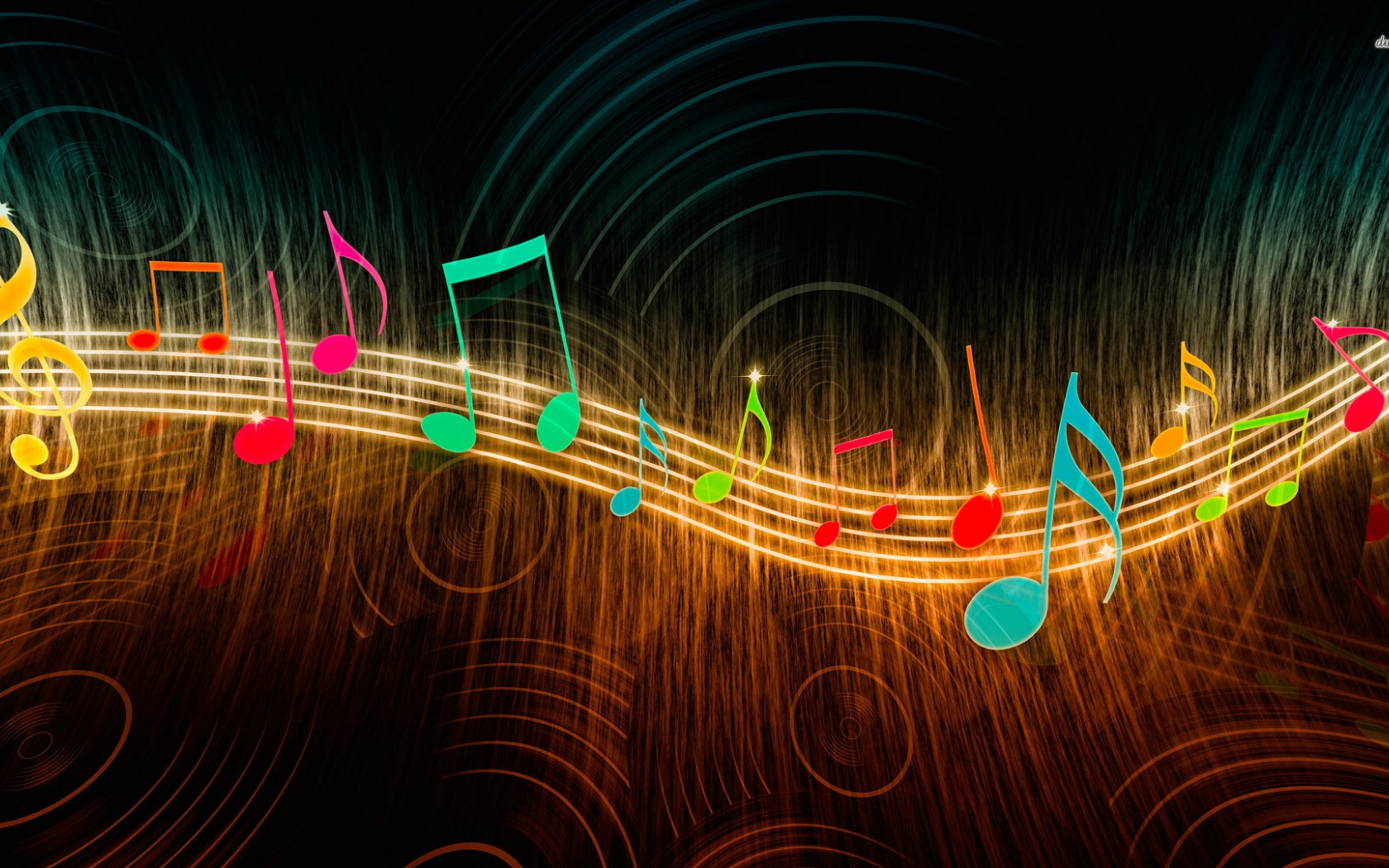 Colorful Musical Notes Music Wallpaper In Resolution