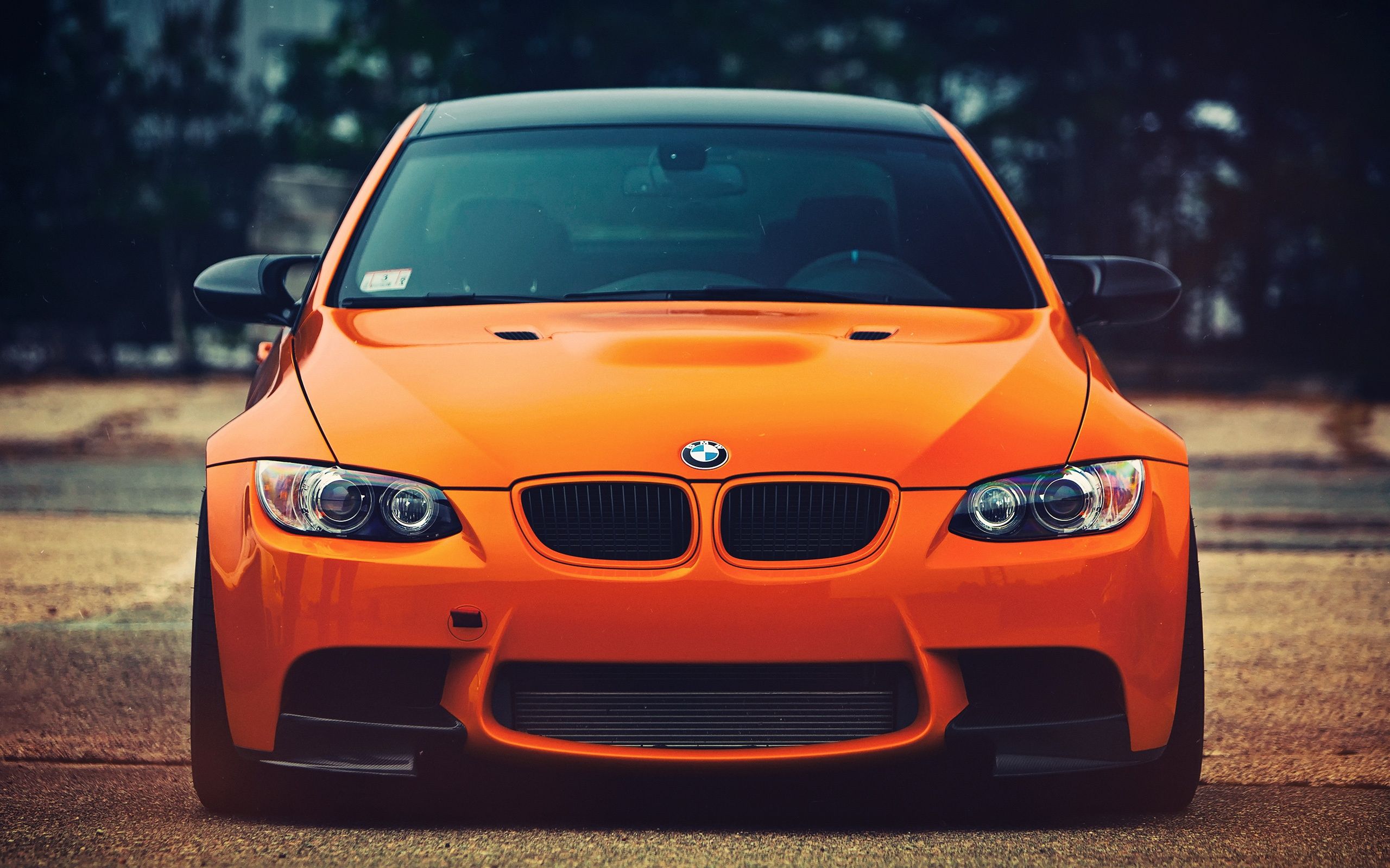 Bmw M3 Orange Car Front Wallpaper HD Desktop