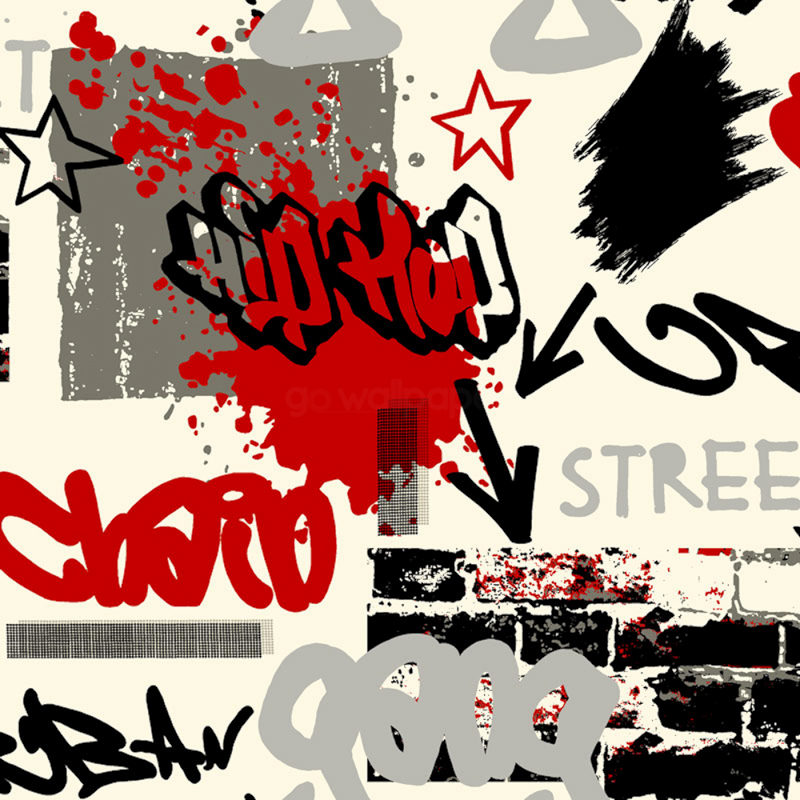 Debona Graffiti Red Black Grey Wallpaper 6392 800x800