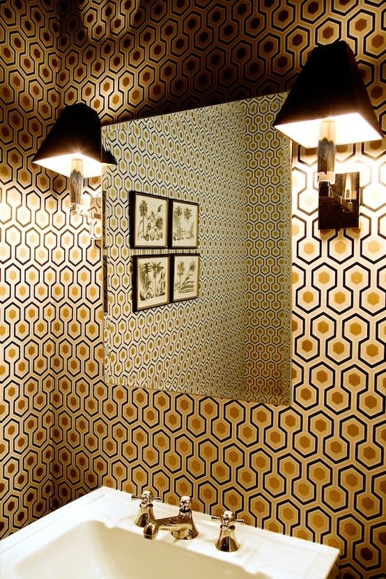 Hicks Hexagon Wallpaper By Cole Son In Black Gold