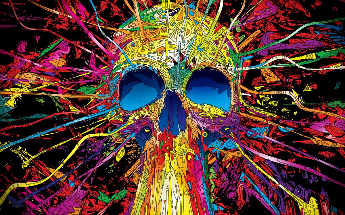 Trippy Wallpaper Psychedelic Lion Skull Background