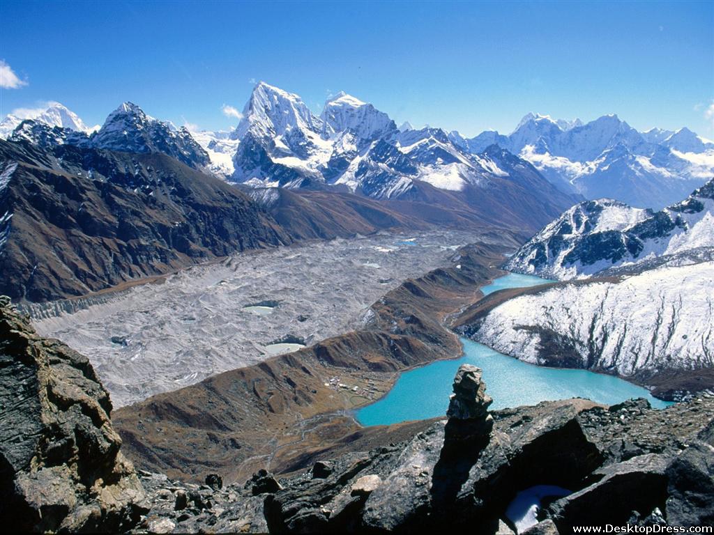 Desktop Wallpaper Natural Background Gokyo Lakes And Ama