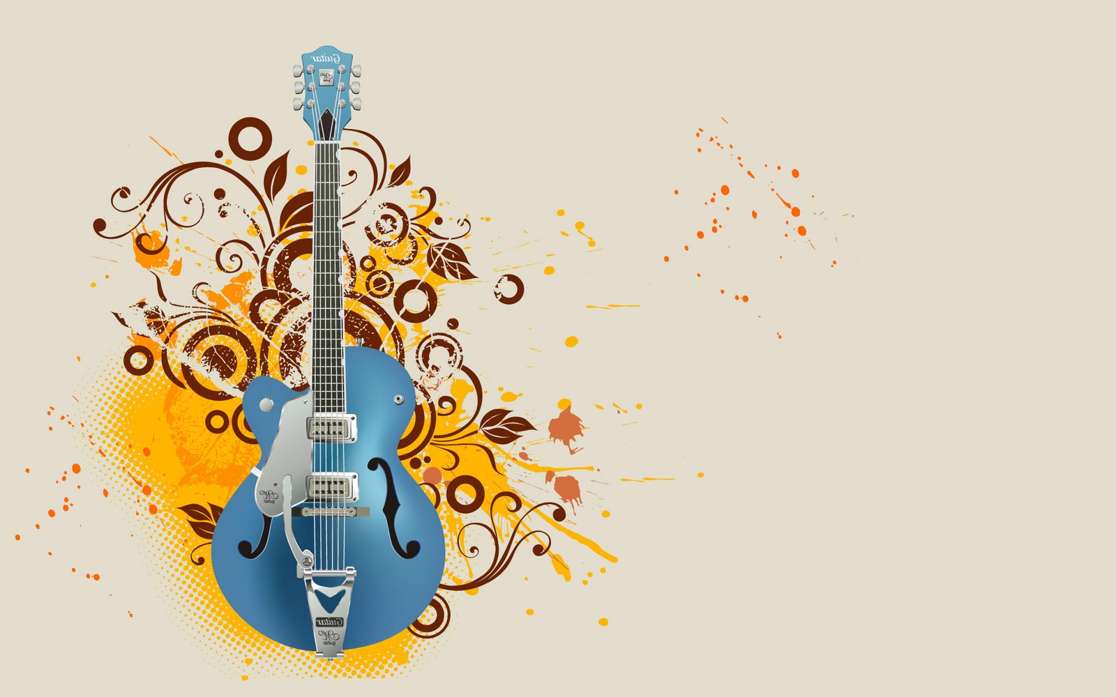 Calm Guitar Abstract Graphic Wallpaper