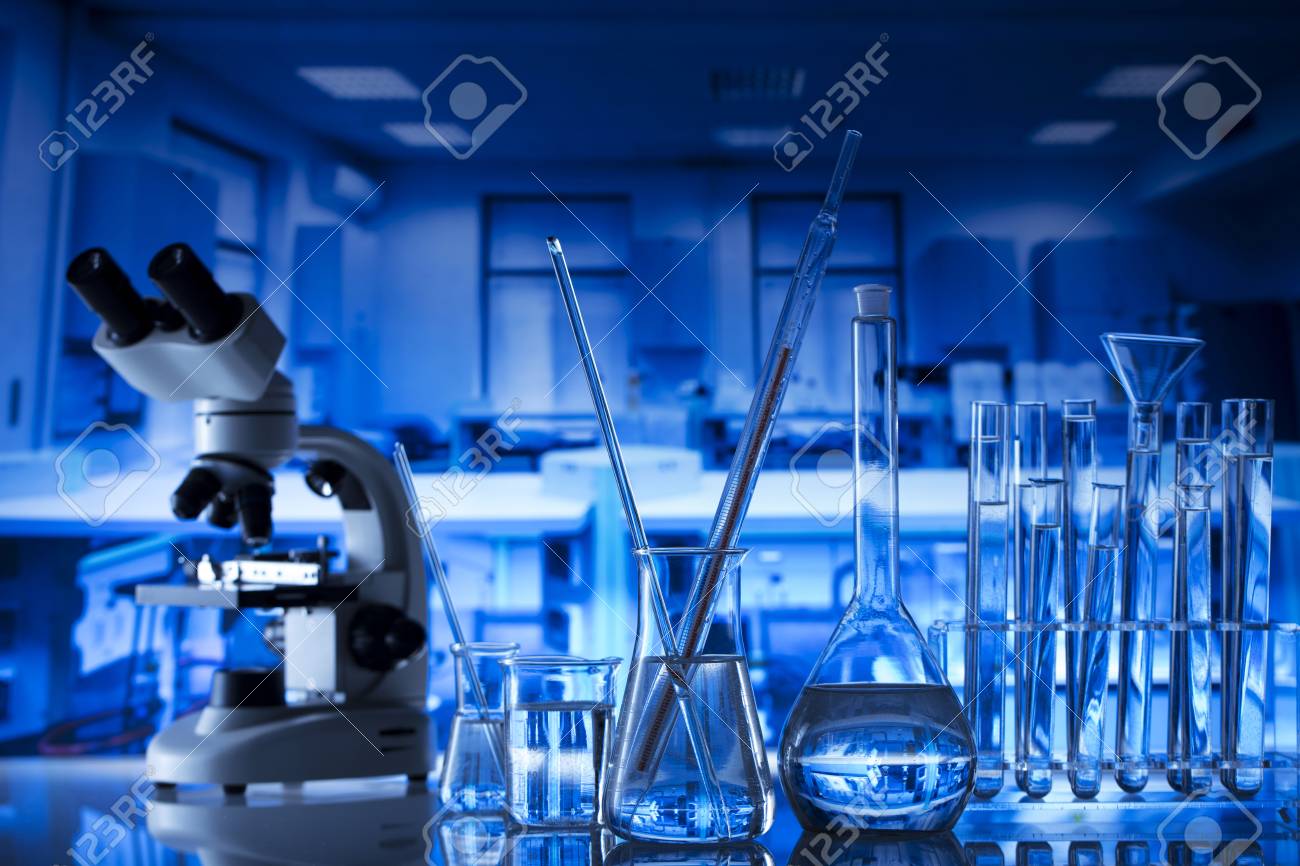 Science Laboratory Concept Background Microscope And