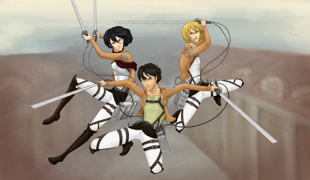 Go Back Gallery For Attack On Titan Wallpaper Eren Mikasa Armin