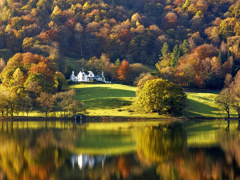 autumn England English lake Nature Lakes HD Desktop Wallpaper