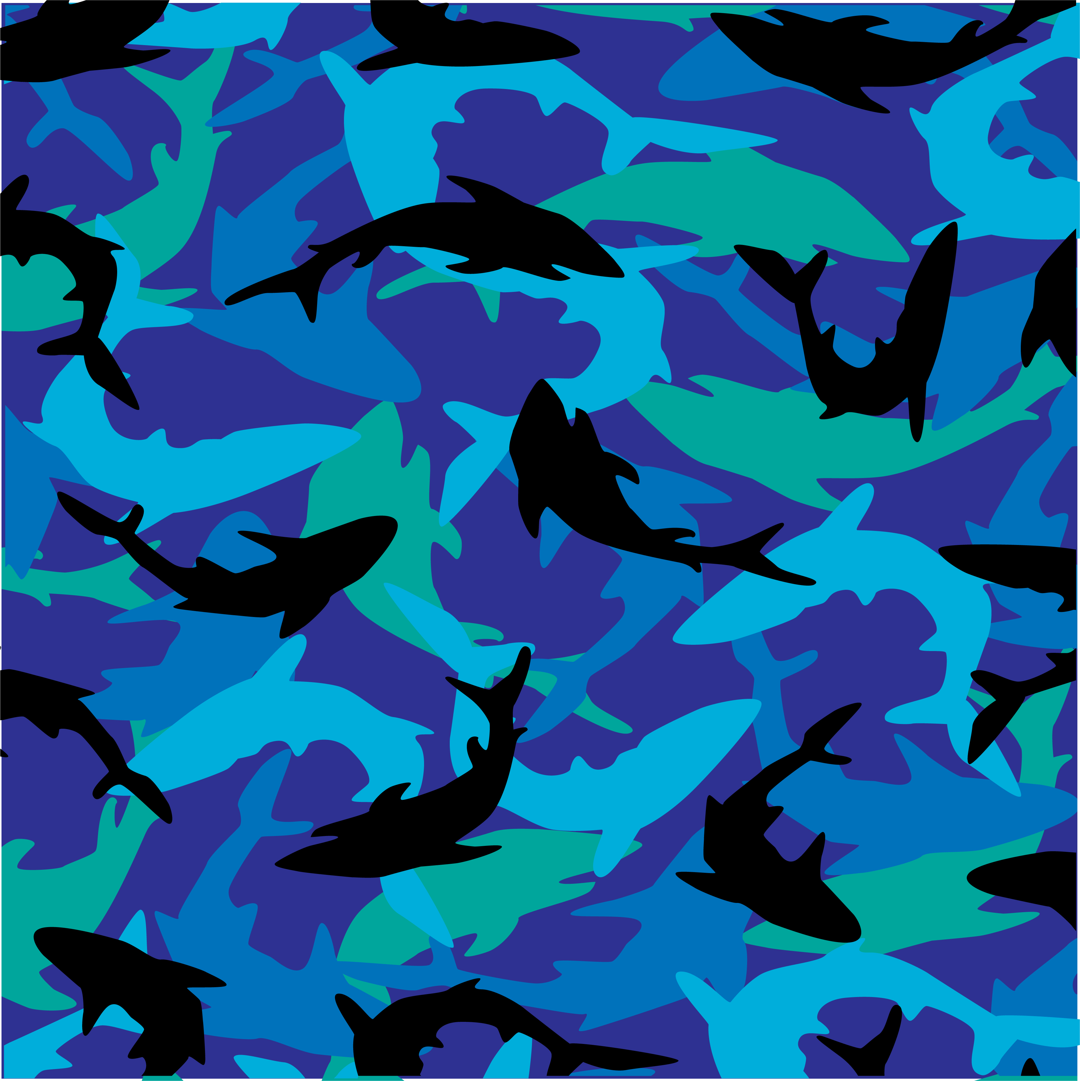 Overlapping Sharks Background Pattern Vectors