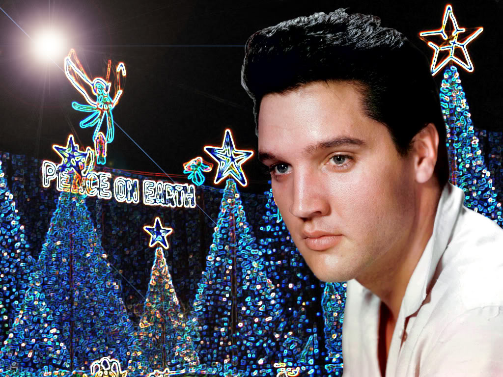 Elvis Christmas Wallpaper Grasscloth
