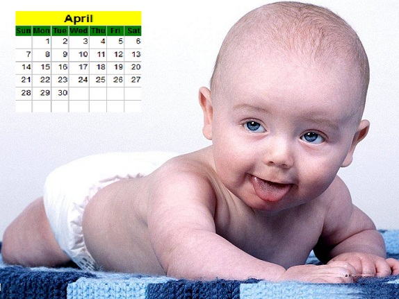Baby Desktop Calendar Cute New Year For