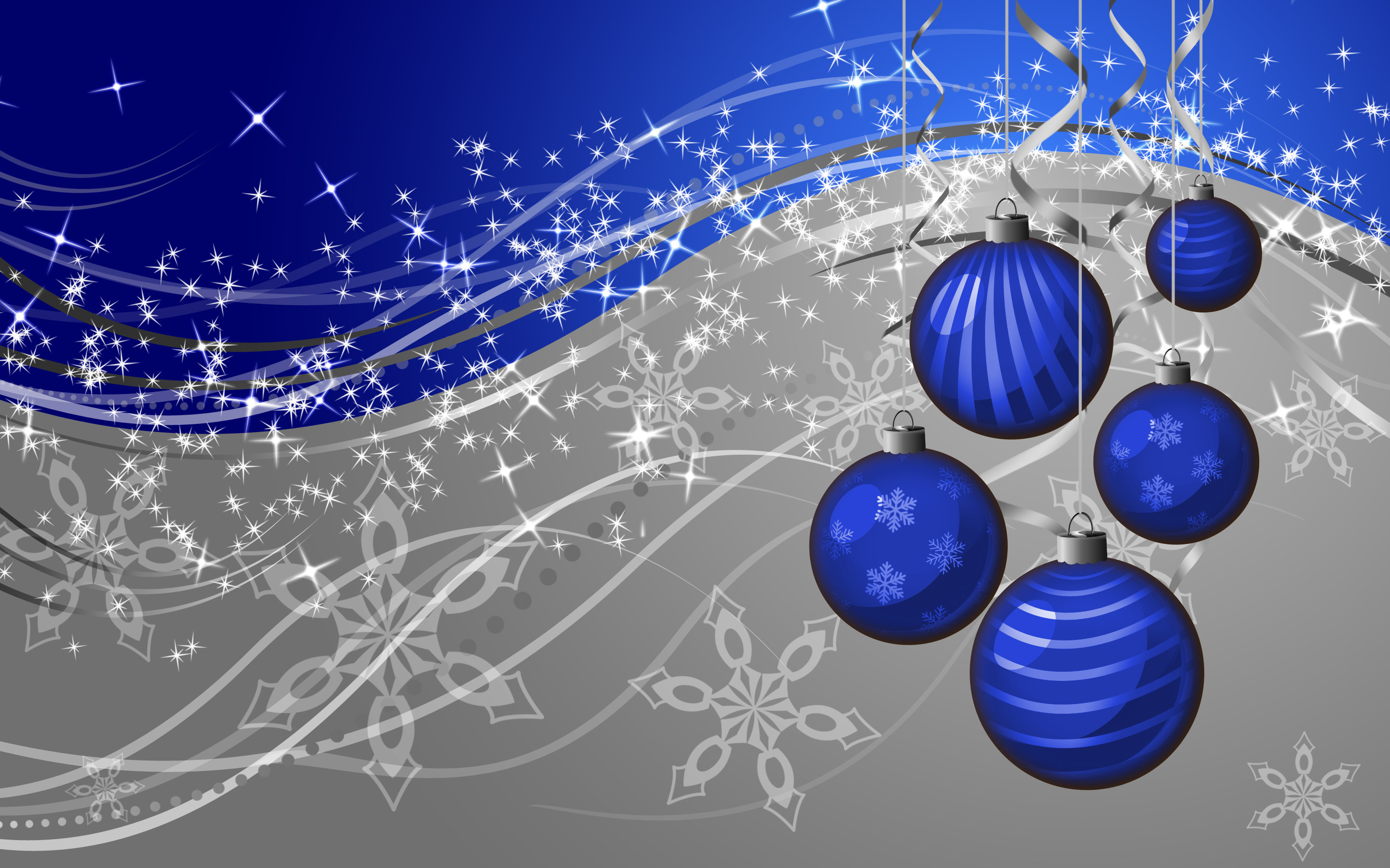 Blue Christmas Tree Balls On A Gray Background