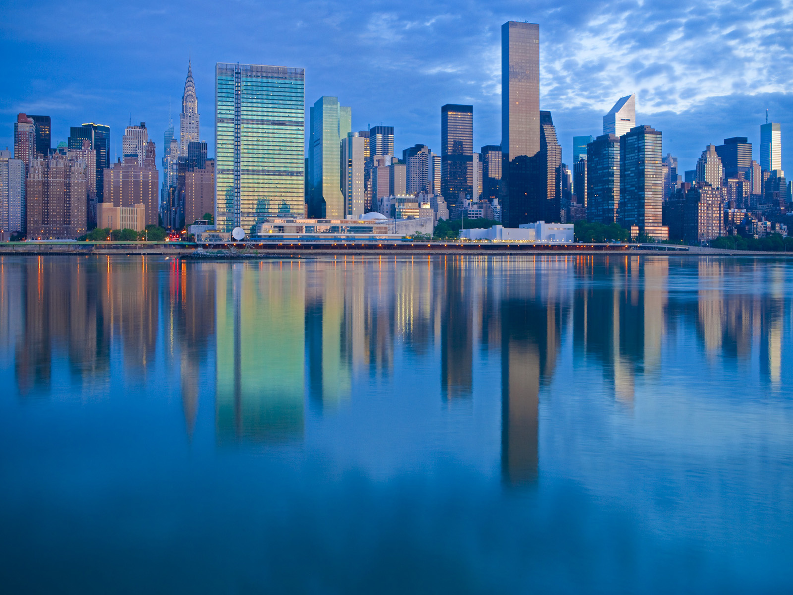 Wallpaper Megalopolis New York Reflection Skyscrapers Usa Desktop