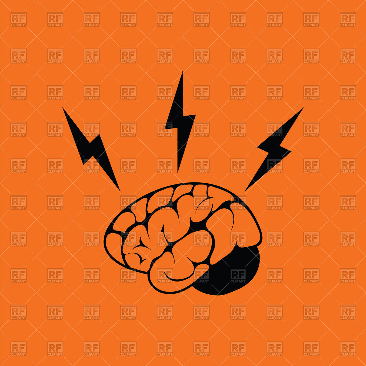 Brainstorm Icon Orange Background With A Black Cord And