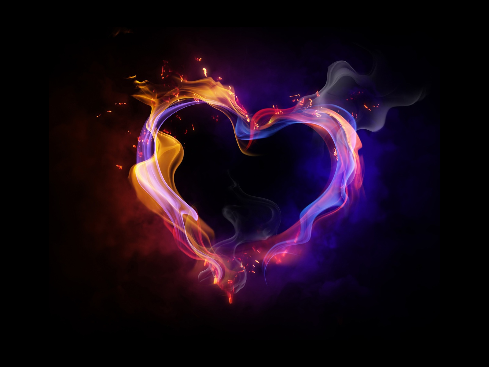 Fire Heart Love HD Wallpaper 1080p Walls