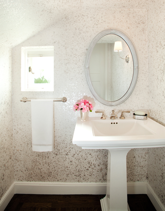 Of Ruby Interior Design Powder Bathroom With Wallteriors Wallpaper