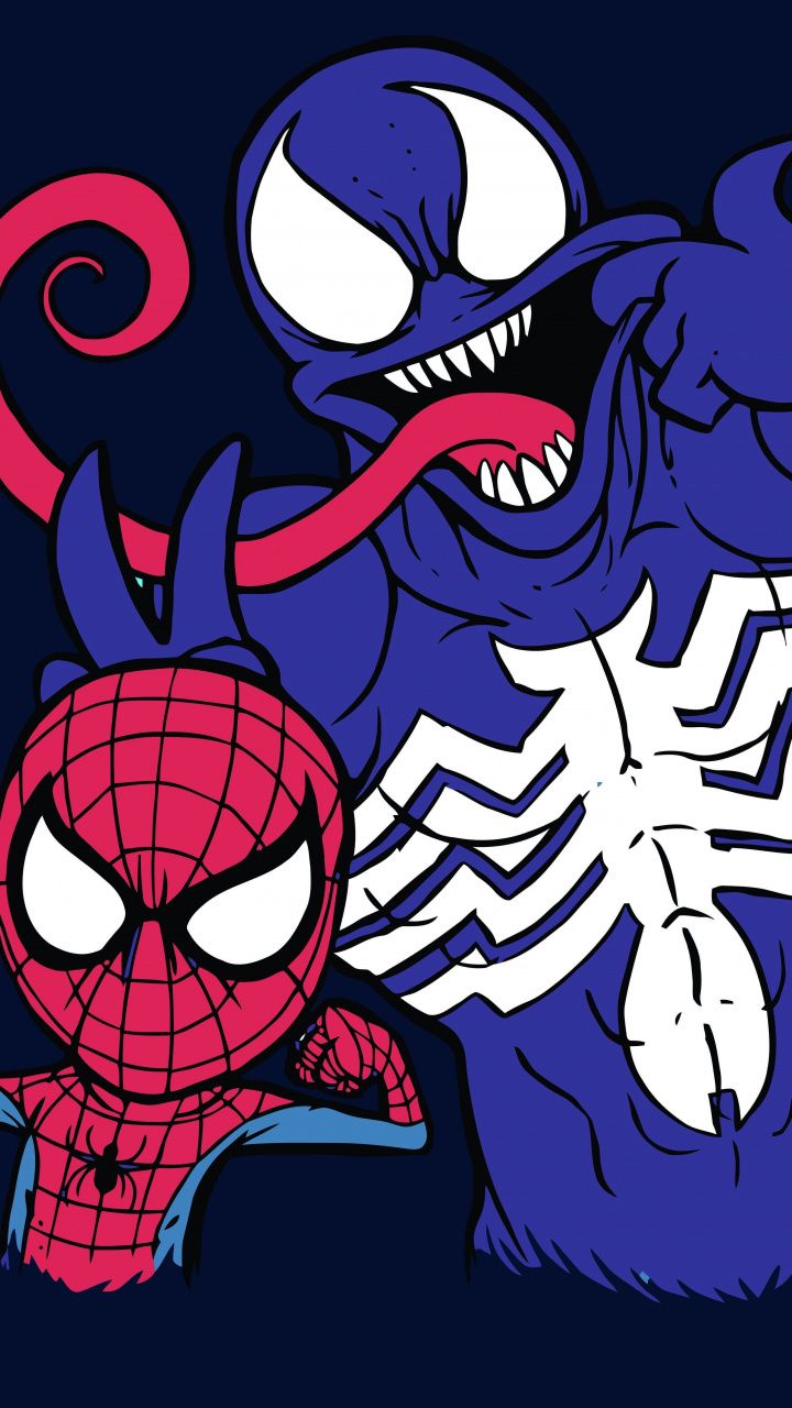 Wallpaper Venom And Spiderman Artwork