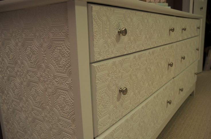 Dresser Redo Paintable Wallpaper From Canadian Tire Adhere It To The