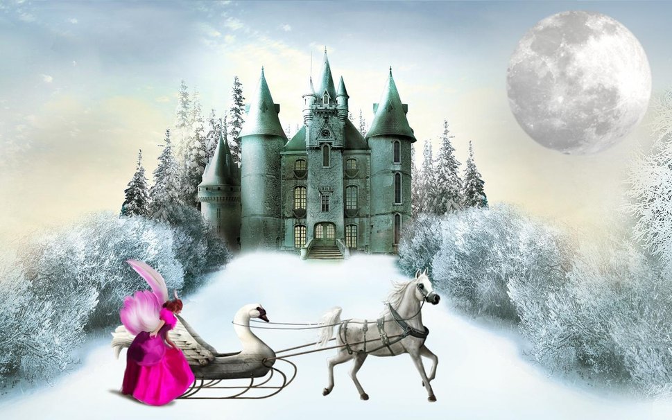 Winter Fantasy Castle Wallpaper
