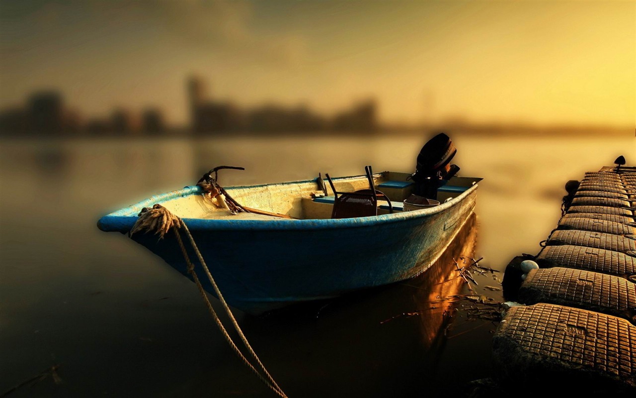 Parked Boat Landscape Featured Wallpaper