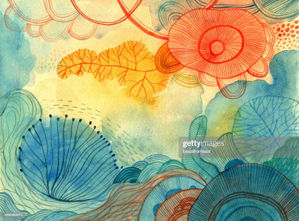 Abstract Colourful Watercolour Background High Res Vector Graphic