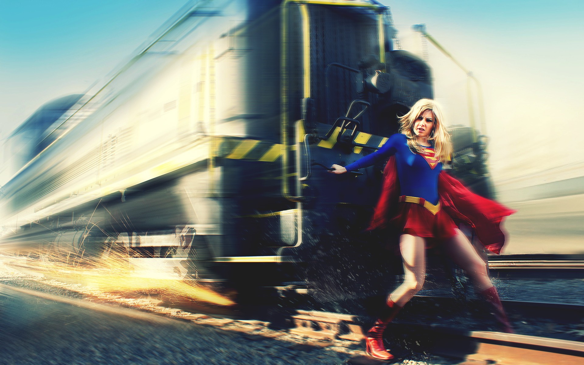 Supergirl Dc Train Blonde Cosplay Superhero Wallpaper