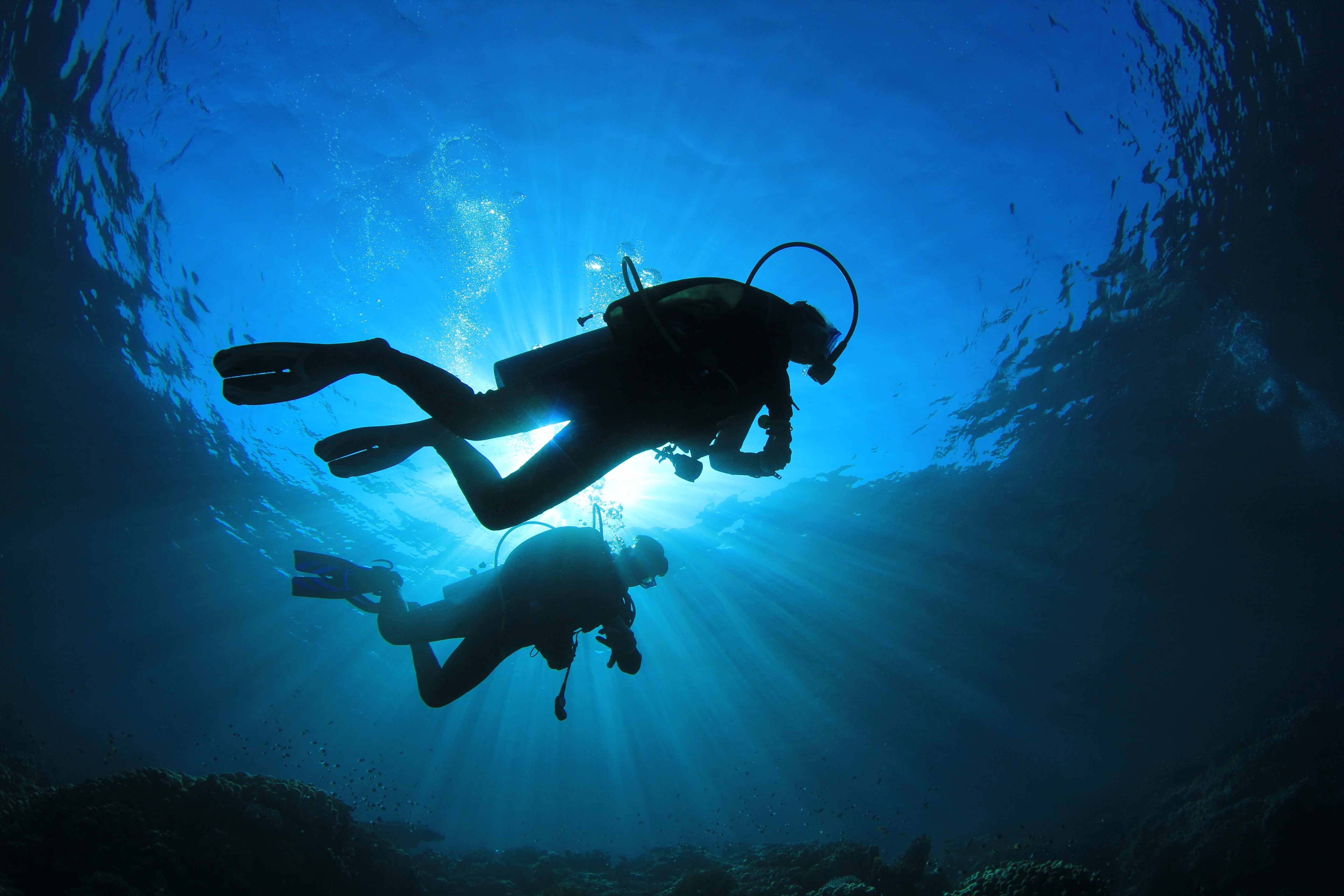 scuba diving diver ocean sea underwater wallpaper background