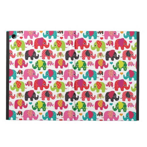 Retro Elephant Kids Pattern Wallpaper iPad Air Covers