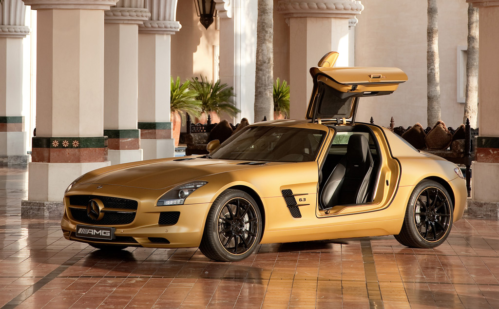 Mercedes Benz Sls Amg In Desert Gold And G