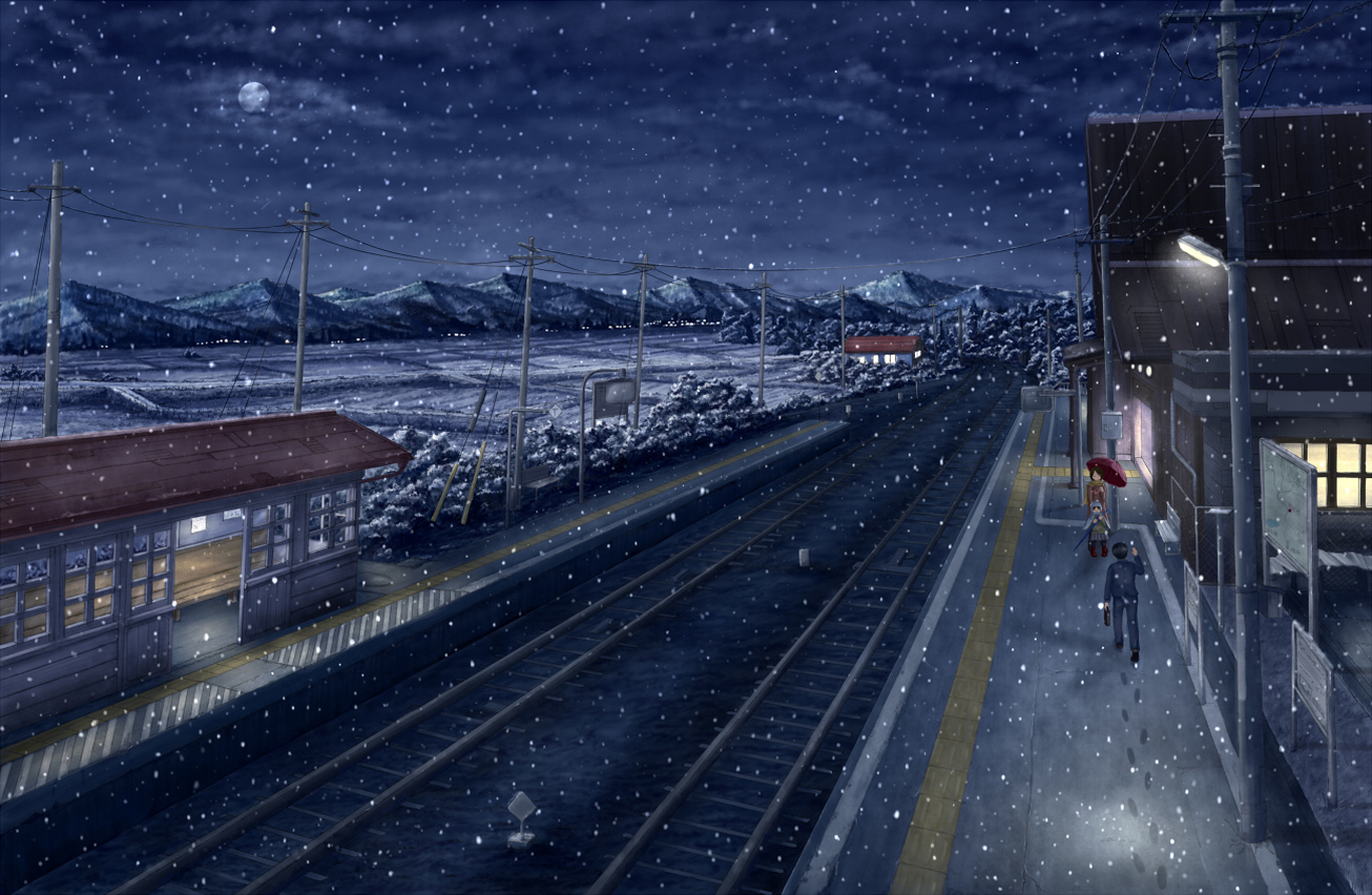 Train Station Anime HD Wallpaper Background Image Photo Picture D49