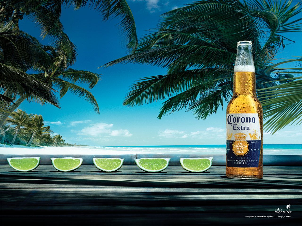 Lime Anyone Beach Beer Corona Exotic Nature Ocean Palm