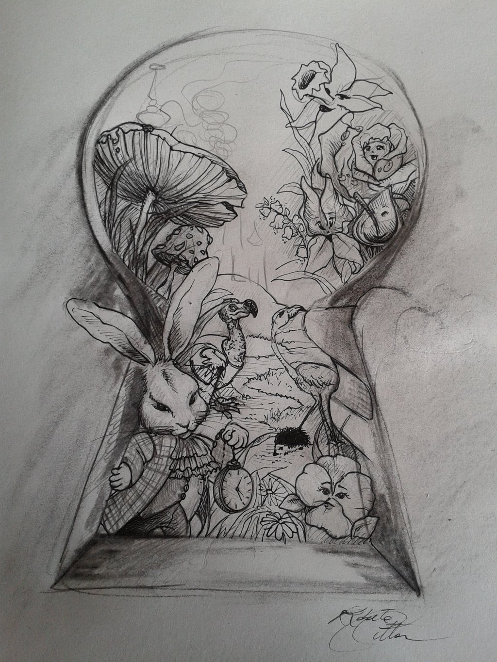 Sketch Mural Alice In Wonderland Ii By Pssicolabile