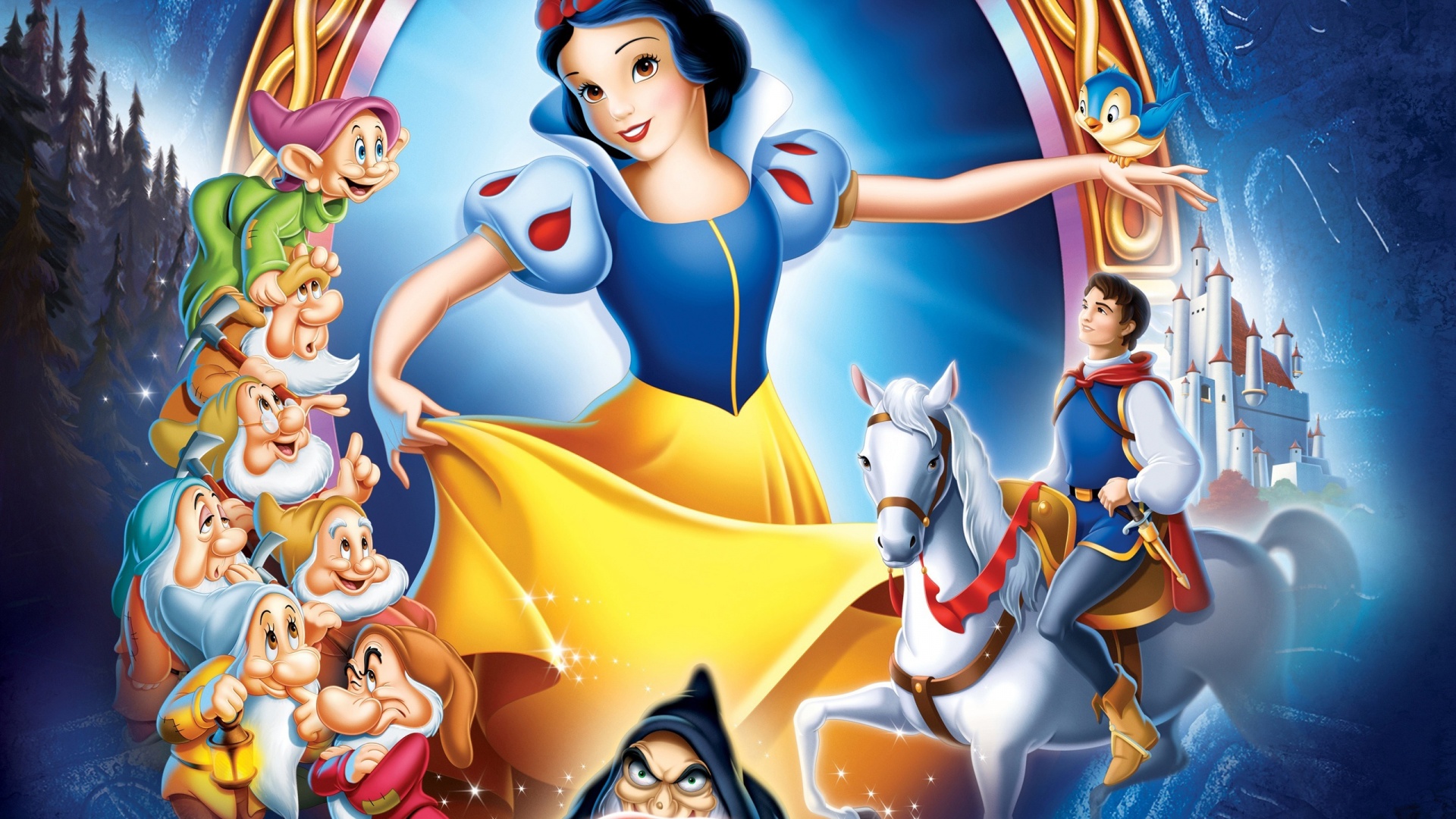 Snow White Cartoon HD Desktop Wallpaper