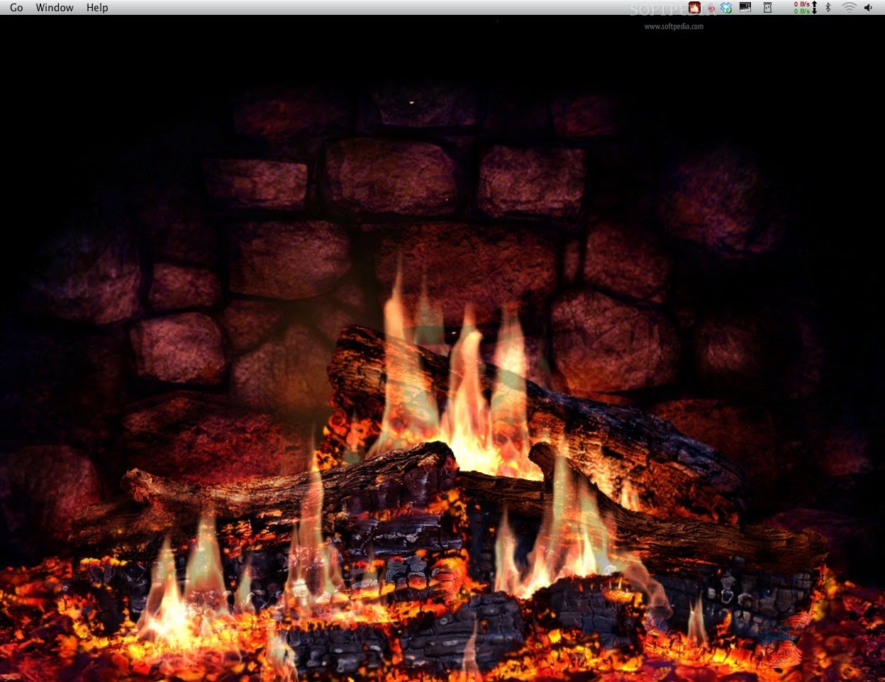 desktop fireplace screensaver