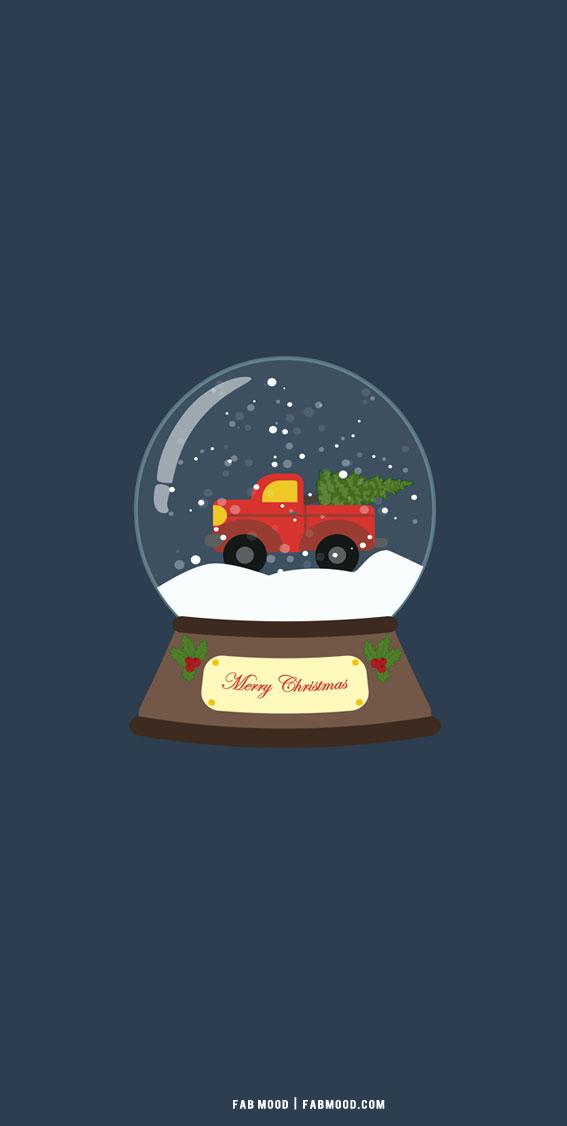 Aesthetic Christmas Wallpaper Snow Globe Merry
