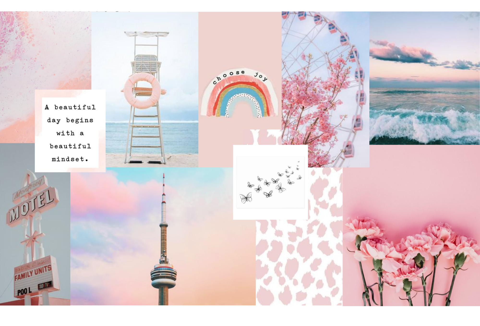 Pink Aesthetic Collage Wallpaper Top