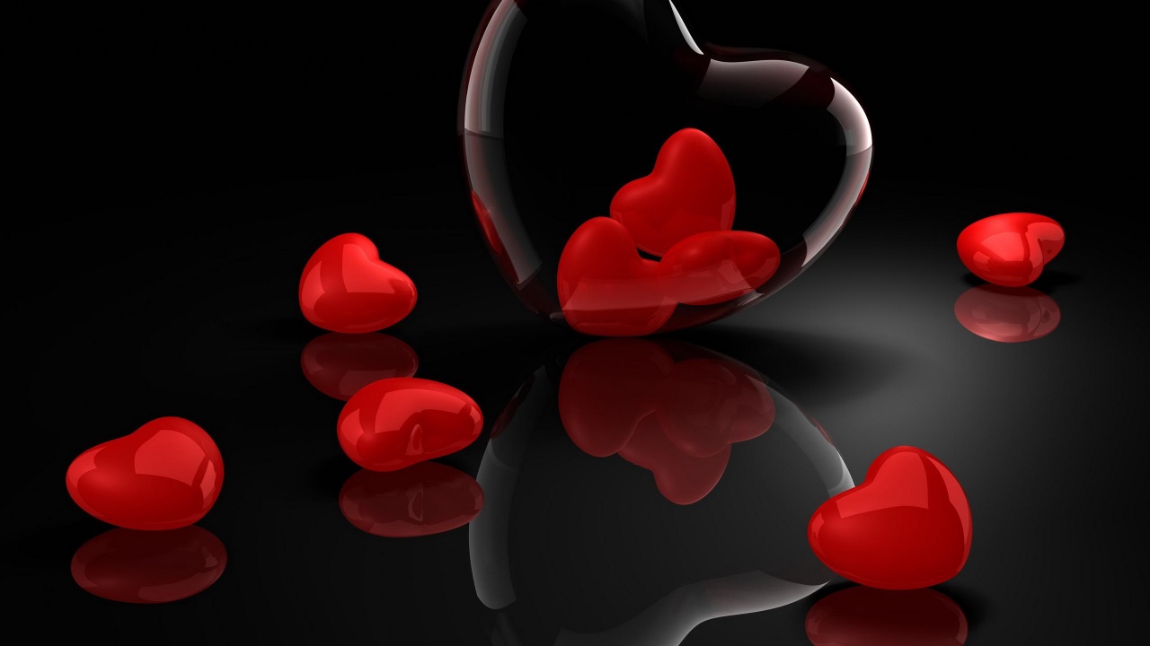 Red Hearts Wallpaper HD Background