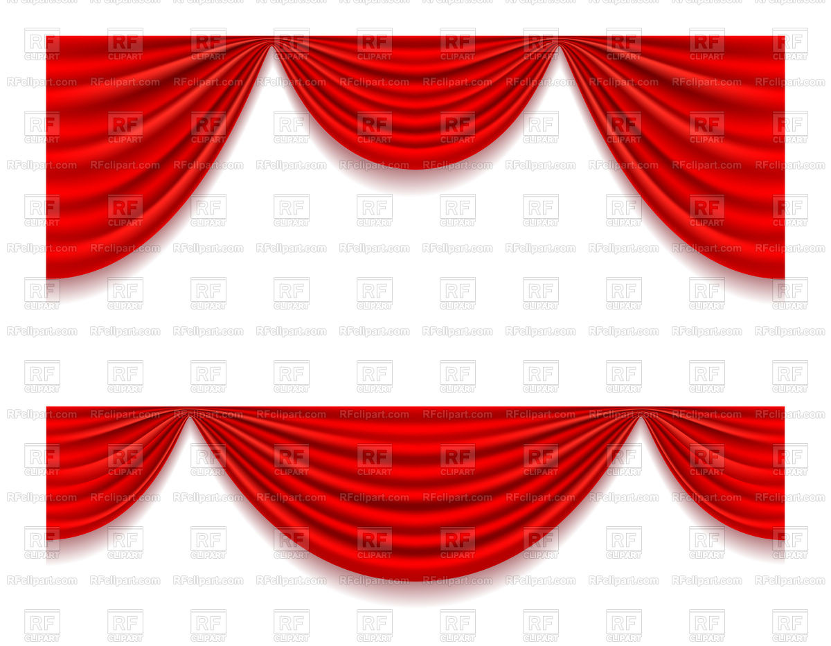 Red Theatrical Curtain Illustration Isolated On White Background