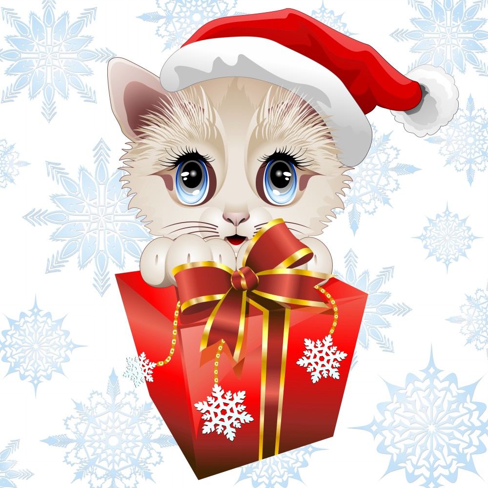 Cat Cartoon Christmas Wallpapers  Wallpaper Cave