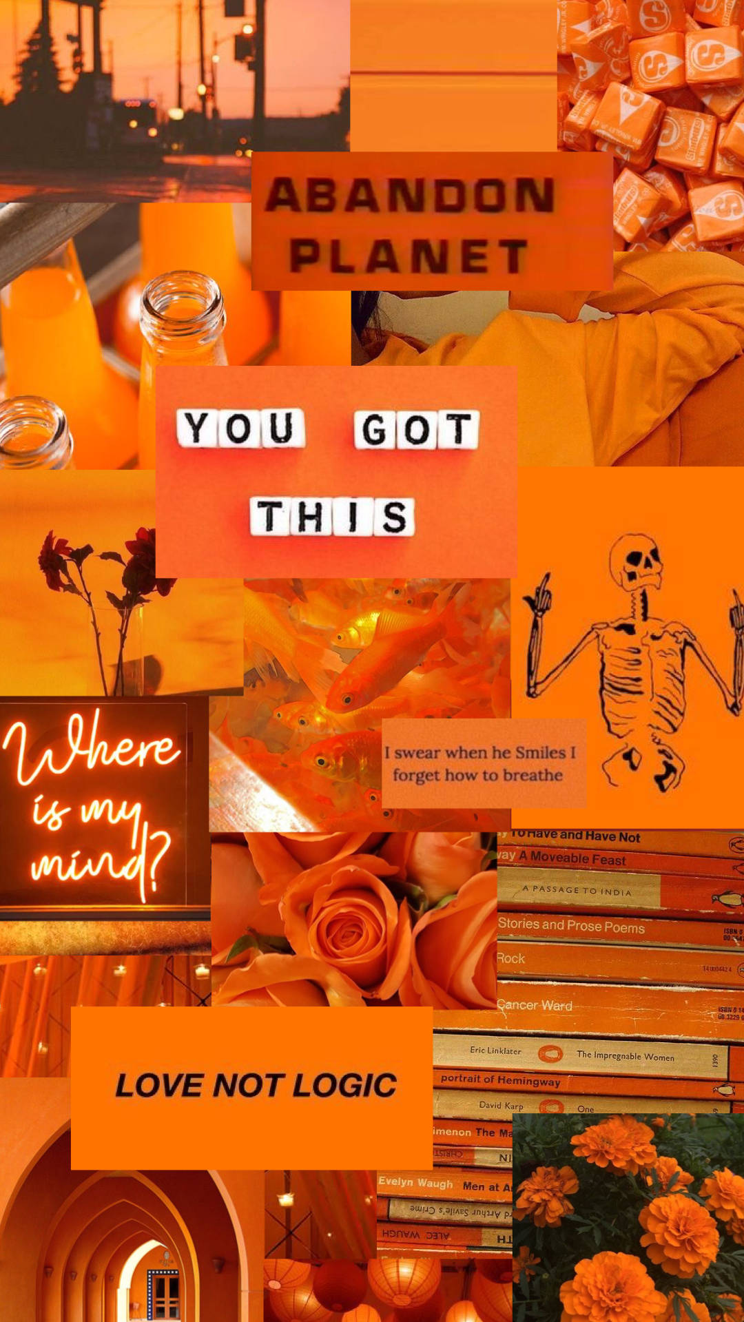 Orange Aesthetic Background Wallpaper