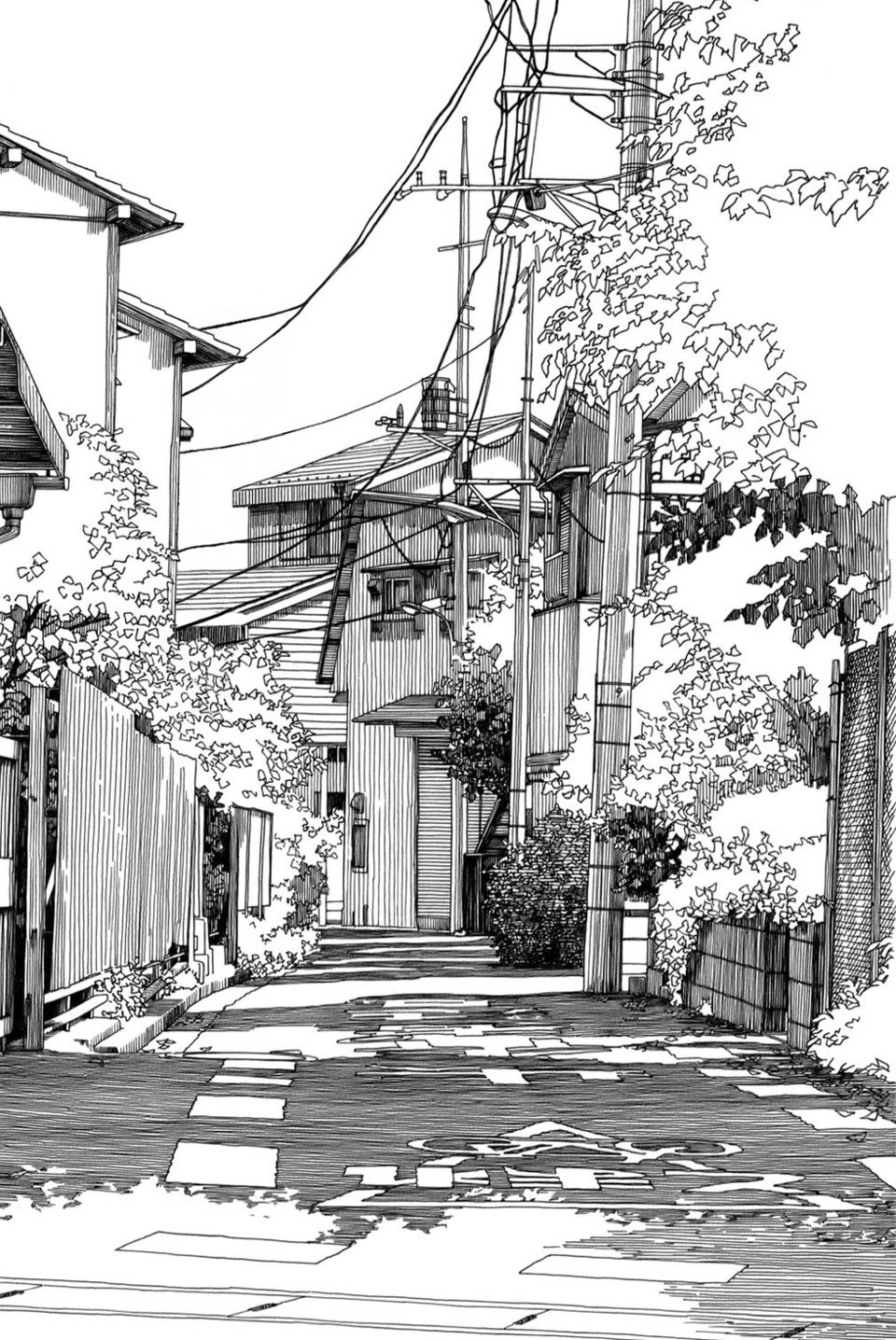 Awesome Manga Background Cityscape Drawing Landscape Sketch
