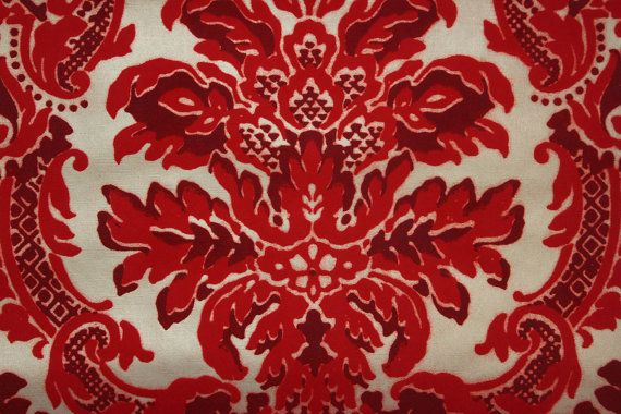 S Vintage Flocked Wallpaper Red Flock By Rosieswallpaper