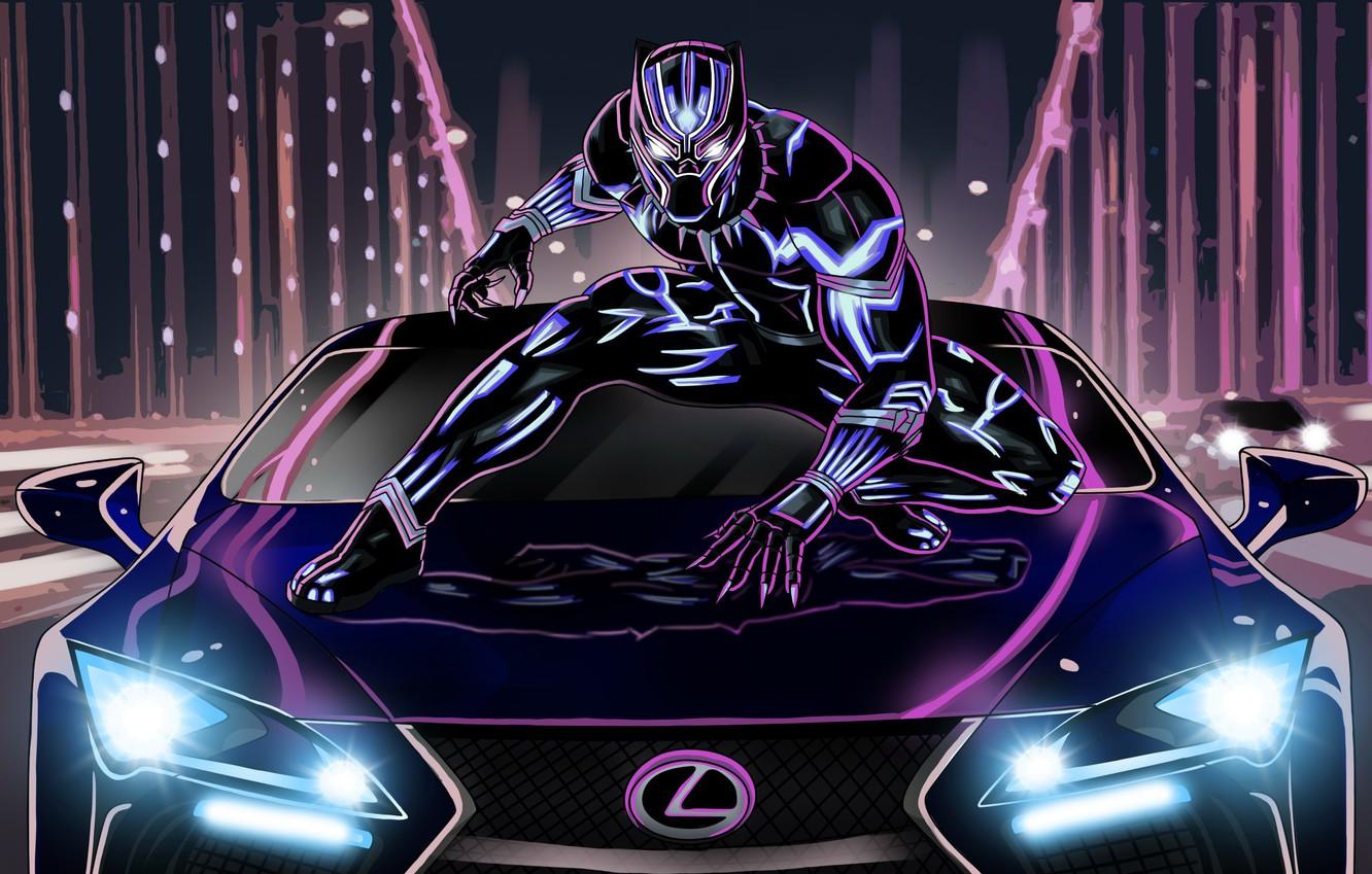 Wallpaper Lexus Neon Artwork Black Panther Image For Desktop